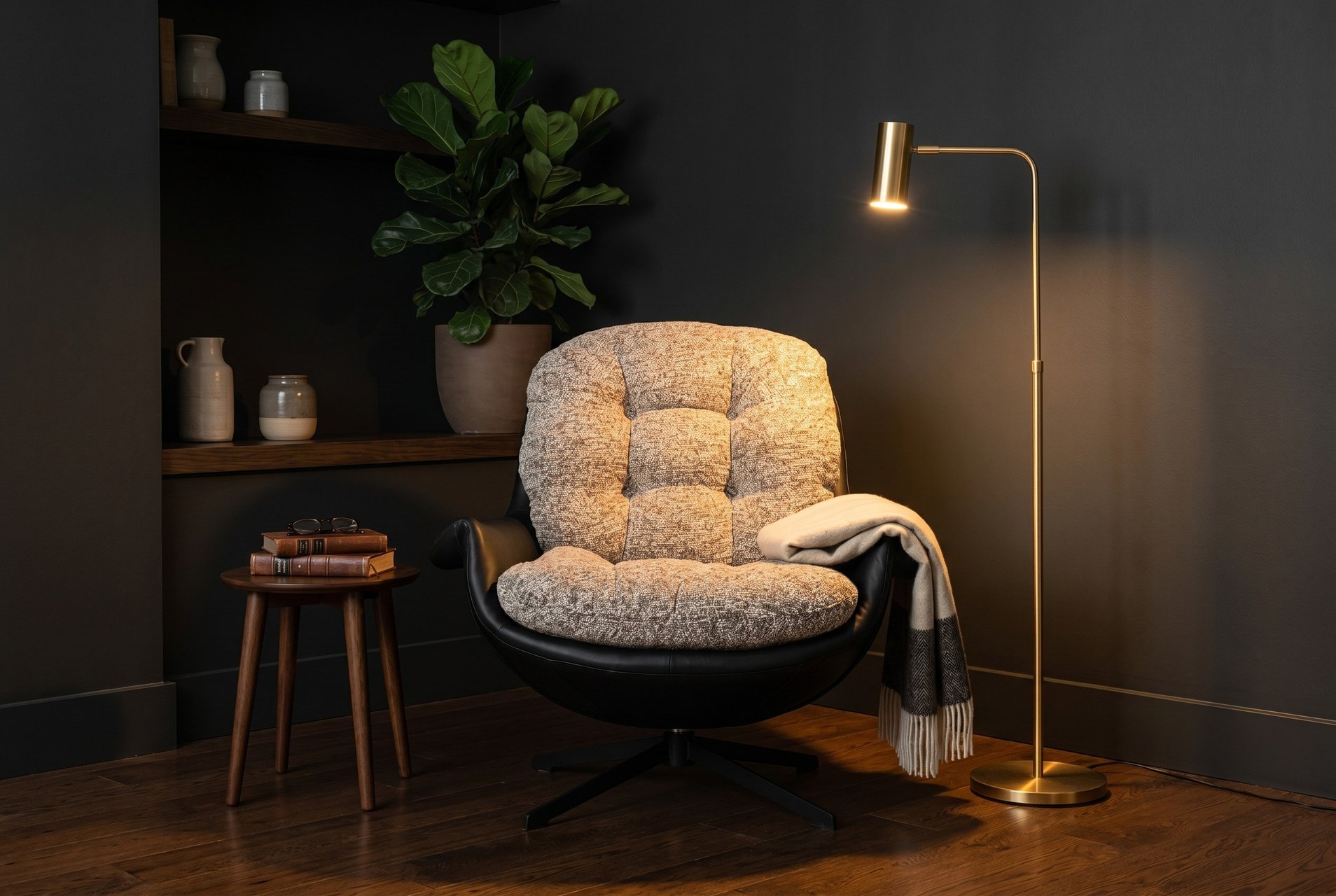 Grey Textured Chair in situ