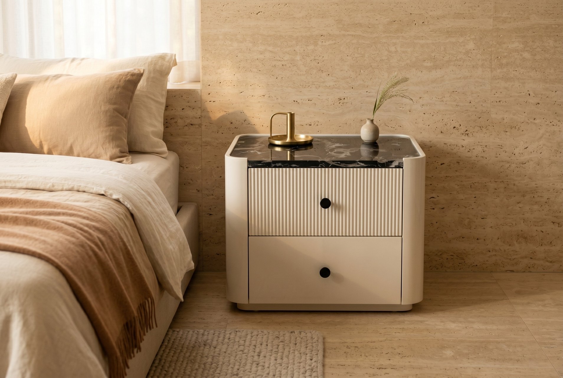 Pillow Nightstand in situ