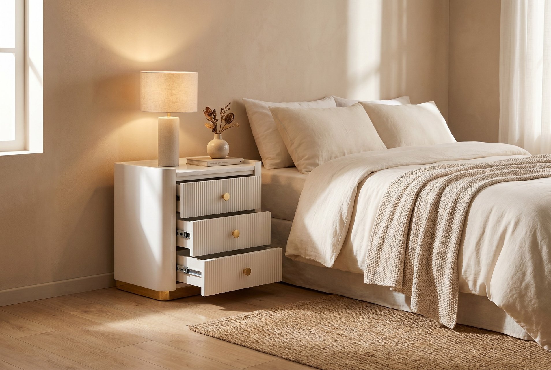 Plinto Nightstand in situ